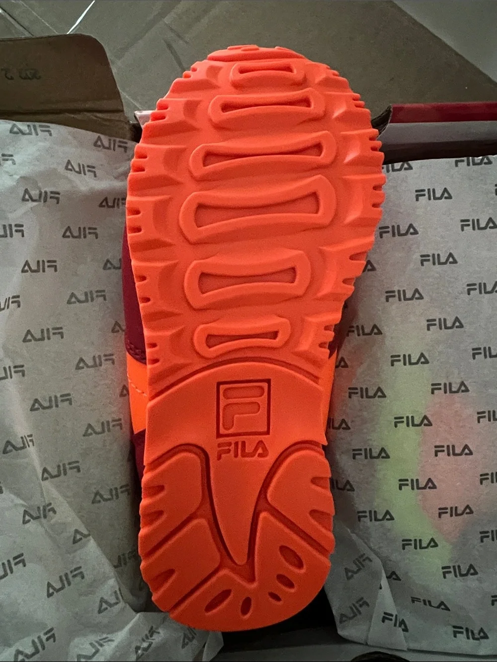 Fila Kids Neon Orange and Neon Green Lace-Up Sneakers
